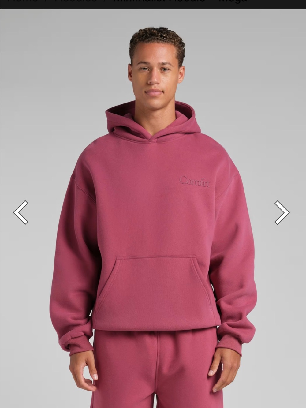 Comfrt Minimalist Hoodie – Mega size medium Berry - Picture 2 of 6